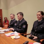 Spotkanie władz miasta i polskich funkcjonariuszy z oficjalną delegacją policji z partnerskiego miasta Gotha w Niemczech. Drugi od prawej Günter Lierhammer - generał brygady i komendant Policji w Gotha / Marzena Mąkosa / Radio Kielce