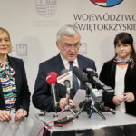 Briefing w Urzędzie Marszałkowskim na temat drugiego naboru grantobiorców do programu POWER. Na zdjęciu (od lewej): Renata Janik - wicemarszałek województwa świętokrzyskiego, Andrzej Bętkowski - marszałek województwa świętokrzyskiego i Magdalena Fudala / Marzena Mąkosa / Radio Kielce