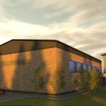 Chmielnik. Wizualizacja hali sportowej, która powstanie przy Szkole Podstawowej im. Stefana Żeromskiego