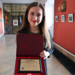 Sandomierz. Gala „Sandomierzanin Roku” na Zamku Królewskim. Na zdjęciu: Katarzyna Mokrzycka – „Nadzieja Sandomierza” / Grażyna Szlęzak-Wójcik / Radio Kielce