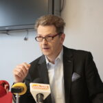 28.03.2019 Kielce. Filharmonia Świętokrzyska. Konferencja prasowa na temat Świętokrzyskich Dni Muzyki. Jacek Rogala, dyrektor filharmonii / Marzena Mąkosa / Radio Kielce