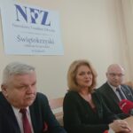 Na zdjęciu od lewej; Jarosław Seweryński - prezes Top Medicus, Małgorzata Kiebzak, dyrektor świętokrzyskiego NFZ, Tomasz Staniek – starosta opatowski / Iwona Murawska / Radio Kielce