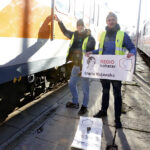 Skarżysko. Pociąg z wizerunkiem pułkownika Jana Piwnika „Ponurego” / Jarosław Kubalski / Radio Kielce