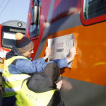 Skarżysko. Pociąg z wizerunkiem pułkownika Jana Piwnika „Ponurego” / Jarosław Kubalski / Radio Kielce