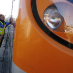 Skarżysko. Pociąg z wizerunkiem pułkownika Jana Piwnika „Ponurego” / Jarosław Kubalski / Radio Kielce