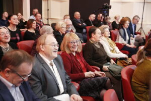 01.03.2019 Radio Kielce.Studio Gram. Pisarz Wiesław Myśliwski i aktor Jerzy Radziwiłowicz spotkali się z czytelnikami i słuchaczami w ramach promocji audiobooka "Ucho Igielne" / Jarosław Kubalski / Radio Kielce