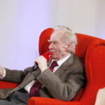 01.03.2019 Radio Kielce.Studio Gram. Pisarz Wiesław Myśliwski i aktor Jerzy Radziwiłowicz spotkali się z czytelnikami i słuchaczami w ramach promocji audiobooka "Ucho Igielne". Wiesław Myśliwski / Jarosław Kubalski / Radio Kielce