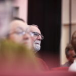 01.03.2019 Radio Kielce.Studio Gram. Pisarz Wiesław Myśliwski i aktor Jerzy Radziwiłowicz spotkali się z czytelnikami i słuchaczami w ramach promocji audiobooka "Ucho Igielne" / Jarosław Kubalski / Radio Kielce