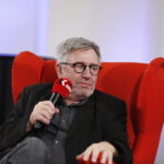 01.03.2019 Radio Kielce.Studio Gram. Pisarz Wiesław Myśliwski i aktor Jerzy Radziwiłowicz spotkali się z czytelnikami i słuchaczami w ramach promocji audiobooka "Ucho Igielne". Jerzy Radziwiłowicz / Jarosław Kubalski / Radio Kielce