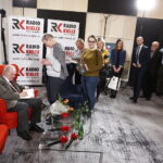 01.03.2019 Radio Kielce.Studio Gram. Pisarz Wiesław Myśliwski i aktor Jerzy Radziwiłowicz spotkali się z czytelnikami i słuchaczami w ramach promocji audiobooka "Ucho Igielne". Wiesław Myśliwski / Jarosław Kubalski / Radio Kielce