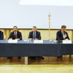 04.03.2019 Kielce. Sesja Sejmiku Województwa Świętokrzyskiego. Wiceprzewodniczący Henryk Milcarz, Marek Strzała, Mieczysław Gębski oraz przewodniczący sejmiku Andrzej Pruś / Jarosław Kubalski / Radio Kielce