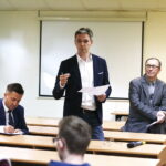 06.03.2019 Kielce. UJK. Instytut Polityki Międzynarodowej i Bezpieczeństwa. Spotkanie Świętokrzyskiego Akademickiego Klubu Myśli Politycznej. Debata z samorządowcami. Kamil Suchański, Adam Jarubas i prof. Kazimierz Kik / Jarosław Kubalski / Radio Kielce