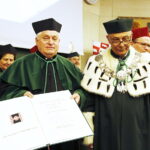 06.03.2019 Kielce. Politechnika Świętokrzyska. Uroczystość nadania doktora honoris causa profesorowi Kazimierzowi Furtakowi. Od lewej prof. Kazimierz Furtak i rektor PŚk Wiesław Trąmpczyński / Jarosław Kubalski / Radio Kielce