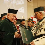 06.03.2019 Kielce. Politechnika Świętokrzyska. Uroczystość nadania doktora honoris causa profesorowi Kazimierzowi Furtakowi. Od lewej prof. Kazimierz Furtak i rektor PŚk Wiesław Trąmpczyński / Jarosław Kubalski / Radio Kielce