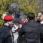 23.03.2019 Kielce. Dni Przyjaźni Polsko - Węgierskiej. Odsłonięcie popiersia Béli Bartóka przez prezydentów Polski i Węgier Andrzeja Dudę i Janosa Adera w Alei Sław / Jarosław Kubalski / Radio Kielce