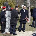 23.03.2019 Kielce. Dni Przyjaźni Polsko - Węgierskiej. Odsłonięcie popiersia Béli Bartóka przez prezydentów Polski i Węgier Andrzeja Dudę i Janosa Adera w Alei Sław / Jarosław Kubalski / Radio Kielce