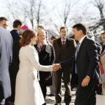 23.03.2019 Święty Krzyż. Prezydent Węgier Janos Ader wraz z małżonką odwiedził klasztor, gdzie między innymi otworzył wystawę „Polska-Węgry. Początek” / Jarosław Kubalski / Radio Kielce