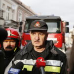 Kielce. Katastrofa budowlana przy ulicy Dużej. Zawaliła się ściana budynku. Miejsce odwiedził Komendant Główny PSP. gen. brygadier Leszek Suski / Jarosław Kubalski / Radio Kielce