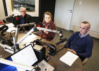 28.03.2019 Radio Kielce. Punkty Widzenia. Radny Jarosław Bukowski, dr Magdalena Piłat - Borcuch (UJK) i radny Piotr Kisiel / Jarosław Kubalski / Radio Kielce