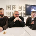 28.03.2019 Kielce. BWA. Spotkanie z twórcami filmu "Credo", nagrodzonymi w Hollywood. Michał Lach, Mateusz Śliwa i Mikołaj Wróbel / Jarosław Kubalski / Radio Kielce