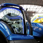 Kielce. 25. Międzynarodowe Targi Techniki Rolniczej AGROTECH. Ciągnik New Holland napędzany metanem / Marzena Mąkosa / Radio Kielce