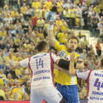 Liga Mistrzów. PGE Vive - Motor Zaporoże. Luka Cindrić / Marzena Mąkosa / Radio Kielce