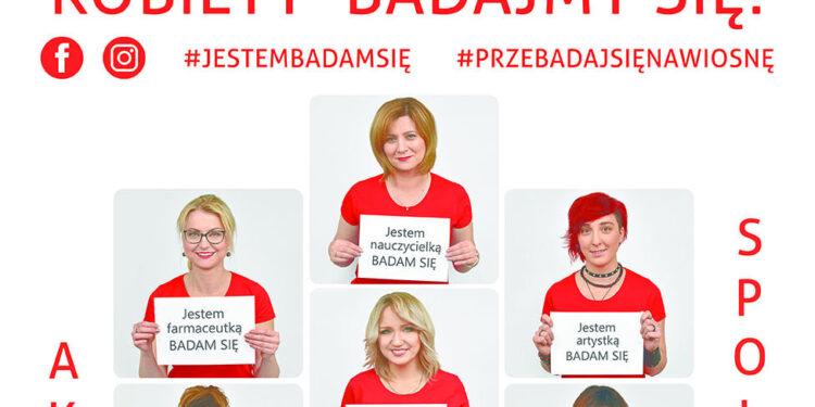 Plakat promujący akcję społeczną „Jestem. Badam się!” / Daria Jary-Bartkiewicz