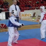 VIII Mistrzostwa Gór Świętokrzyskich w Ostrowcu Świętokrzyskim. Walki taekwondo / Emilia Sitarska / Radio Kielce