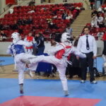 VIII Mistrzostwa Gór Świętokrzyskich w Ostrowcu Świętokrzyskim. Walki taekwondo / Emilia Sitarska / Radio Kielce