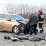 Wypadek na drodze wojewódzkiej 755 miedzy Ostrowcem Św., a Goździelinem / Emilia Sitarska / Radio Kielce