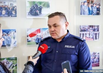 Kielce. Konferencja „Europejskie struktury policyjne na przestrzeni 100 lat”. Na zdjęciu: Piotr Zalewski - Komendant Miejski Policji w Kielcach / świętokrzyska policja