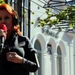 Rowerowa majówka z Radiem Kielce - Żółty szlak rowerowy dookoła Sandomierza "Sandomierskie krajobrazy". Na zdjęciu: Grażyna Szlęzak - Wójcik przy Widnokręgu / Radio Kielce