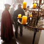 15.04.2019 Wąchock. Klasztor. Plan zdjęciowy serialu filmowego "Korona Królów" / Jarosław Kubalski / Radio Kielce