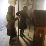 15.04.2019 Wąchock. Klasztor. Plan zdjęciowy serialu filmowego "Korona Królów" / Jarosław Kubalski / Radio Kielce