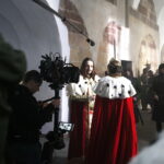 15.04.2019 Wąchock. Klasztor. Plan zdjęciowy serialu filmowego "Korona Królów" / Jarosław Kubalski / Radio Kielce