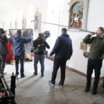 15.04.2019 Wąchock. Klasztor. Plan zdjęciowy serialu filmowego "Korona Królów" / Jarosław Kubalski / Radio Kielce