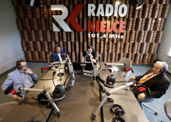 15.04.2019 Radio Kielce. Punkty Widzenia.Rzecznik MZD Jarosław Skrzydło, przedsiębiorca Sebastian Michalski, prowadzący audycję Robert Szumielewicz i urbanista Jacek Sztechman / Jarosław Kubalski / Radio Kielce