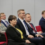 Targi Kielce. Konferencja „Inwestuj w Kielcach”. Na zdjęciu Danuta Papaj - pełnomocnik prezydenta Kielc i Bogdan Wenta - prezydent Kielc / Marzena Mąkosa / Radio Kielce