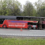 Pożar autobusu na ekspresowej obwodnicy Kielc / Marzena Mąkosa / Radio Kielce