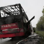 Pożar autobusu na ekspresowej obwodnicy Kielc / Marzena Mąkosa / Radio Kielce