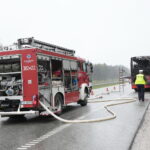 Pożar autobusu na ekspresowej obwodnicy Kielc / Marzena Mąkosa / Radio Kielce