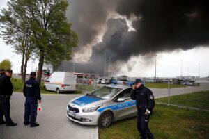 Pożar w zakładach „Termetal” w Dębskiej Woli koło Morawicy / Jarosław Kubalski / Radio Kielce