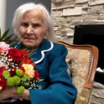 Sandomierz. 1001 urodziny Heleny Stec. Na zdjęciu: Helena Stec / Grażyna Szlęzak - Wójcik / Radio Kielce