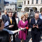 Konferencja prasowa na kieleckim Rynku wiceminister sportu i turystyki - Anny Krupki / Jarosław Kubalski / Radio Kielce