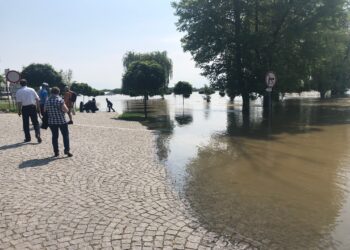 Sandomierz. Bulwar nadwiślański. Podtopienie / Grażyna Szlęzak-Wójcik / Radio Kielce