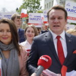 Na zdjęciu (od lewej): Agnieszka Migoń i Dominik Tarczyński - kandydat PiS do Parlamentu Europejskiego / Piotr Kwaśniewski / Radio Kielce