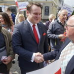 Na zdjęciu: Dominik Tarczyński - kandydat PiS do Parlamentu Europejskiego / Piotr Kwaśniewski / Radio Kielce