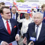 Na zdjęciu: Dominik Tarczyński - kandydat PiS do Parlamentu Europejskiego i Krzysztof Lipiec - poseł PiS / Piotr Kwaśniewski / Radio Kielce