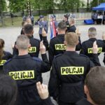 Ślubowanie nowo przyjętych policjantów / Piotr Kwaśniewski / Radio Kielce