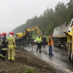 Wywrócona ciężarówka na "siódemce" / Monika Miller / Radio Kielce